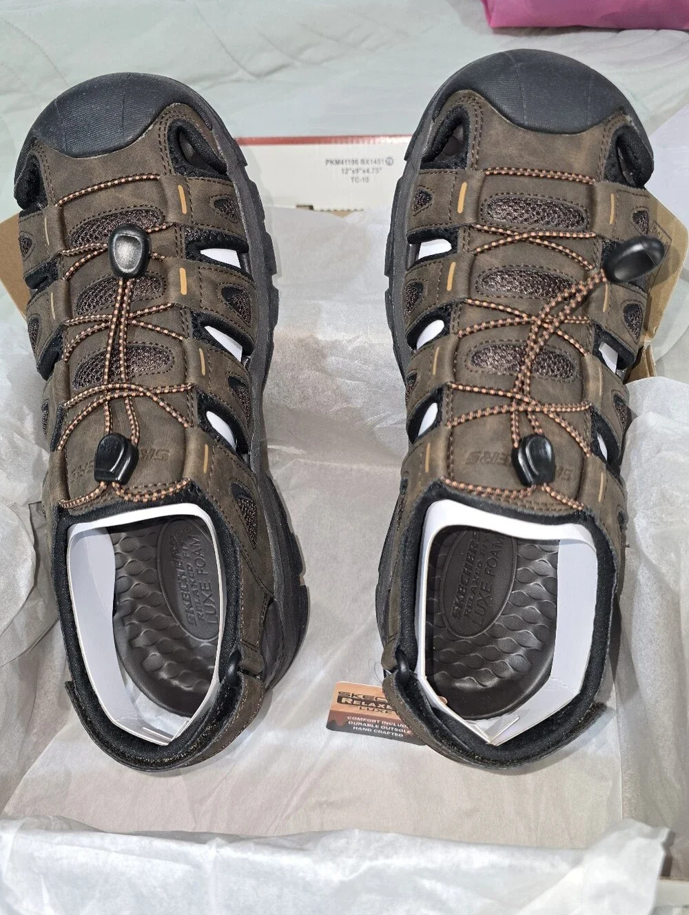 Skechers Men’s Brown and Black Closed-Toe Sport Sandal